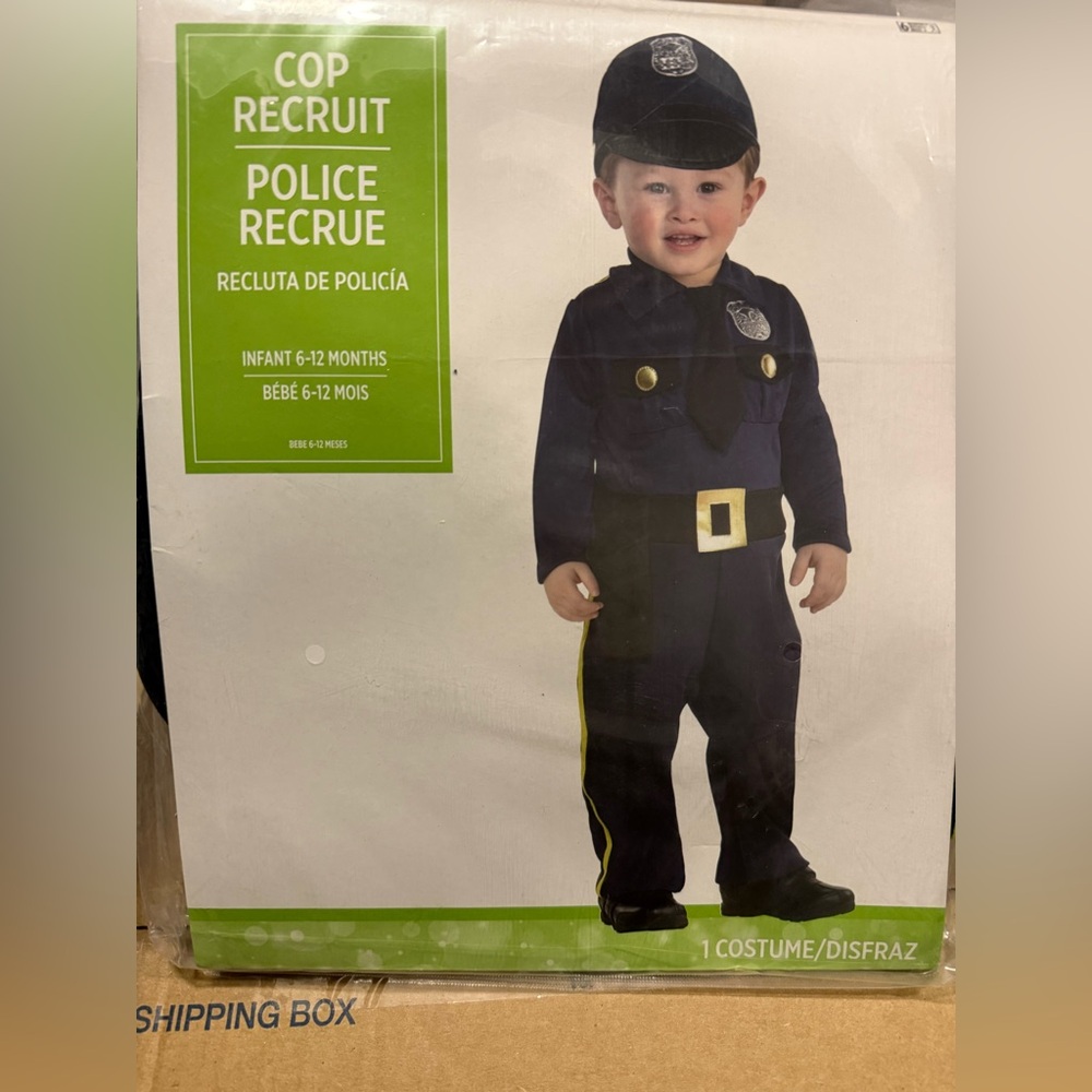 Infant 6-12M Cop Recruit Costume Party City NWT